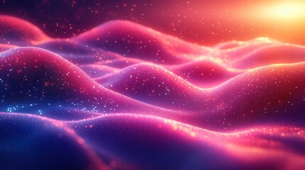 Glowing Big Data Visualization Abstract Digital Design with Neon Waves and Motion Effects