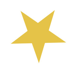 Yellow star icon isolated on transparent background, png image