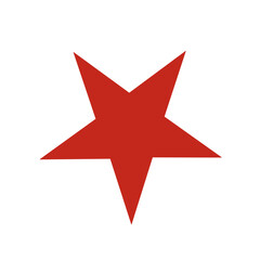 Obraz premium Red star icon isolated on transparent background, png image