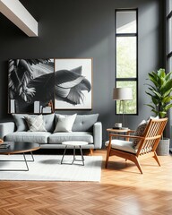 modern living room with furniture