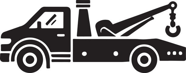 tow truck silhouette design vector art illustration