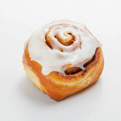 Fototapeta premium Closeup of a Delicious Cinnamon Roll with Creamy Icing 