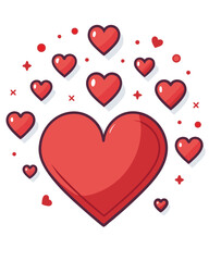 red hearts background