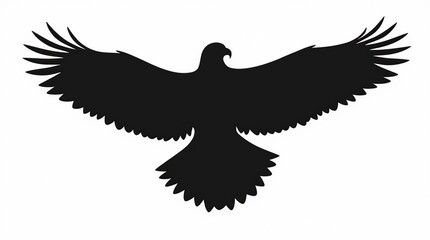 Obraz premium Majestic Bird Silhouette of Hawk or Eagle in Flight