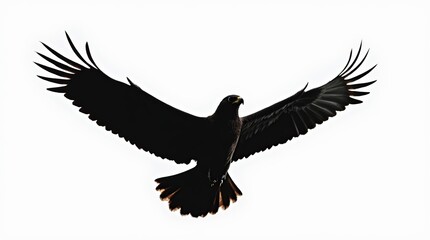Obraz premium Majestic Bird of Prey Silhouette Soaring Gracefully in the Sky