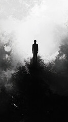 The illustration depicts a person who can no longer trust the other person due to the other person's betrayal, and is tormented by emotions such as anxiety and worry.