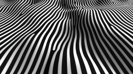 Abstract Black and White Stripes  Wavy Texture Background Design