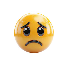 Fototapeta premium 3D Render of a Sad Emoji with Tearful Eyes and Frown