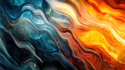 Obraz premium Abstract Wavy Composition with Vibrant Hues