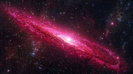 Fototapeta premium Stunning Cosmic Galaxy Pink Nebula Stars Space Background
