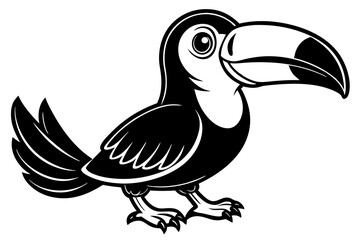 Cute toucan bird on white background vector illustration