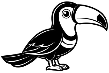 Obraz premium Cute toucan bird on white background vector illustration