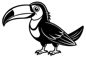 Cute toucan bird on white background vector illustration