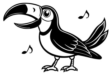 Cute toucan bird on white background vector illustration