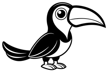 Cute toucan bird on white background vector illustration