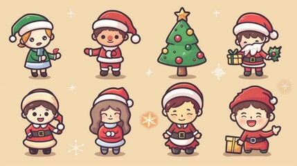 Cartoon Christmas: 2D Simple Illustration