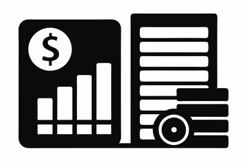 Income Statement Icon Black Silhouette Vector