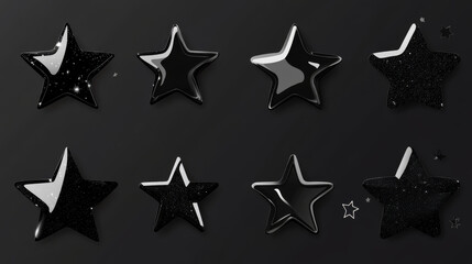 Obraz premium Stars icon collection. Different star shapes. Black stars icon set. Sparkle star icon set. Falling stars . Vector illustration 