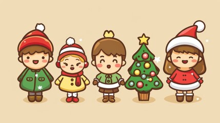 Cartoon Christmas: 2D Simple Illustration