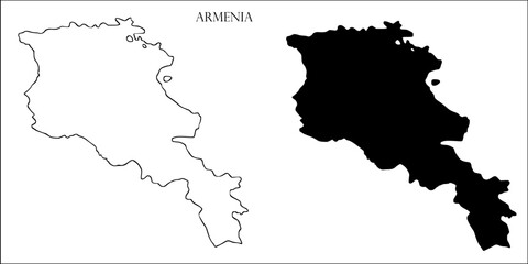 Armenia Blank Map, Armenia Map Outline Vector Images