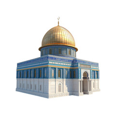 Obraz premium The Dome of the Rock 3D Render of Iconic Jerusalem Shrine