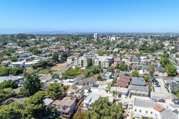 Obraz premium Aerial view above Hillcrest neighborhood in San Diego, South California. USA. High quality photo