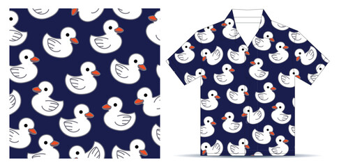 White duck seamless pattern