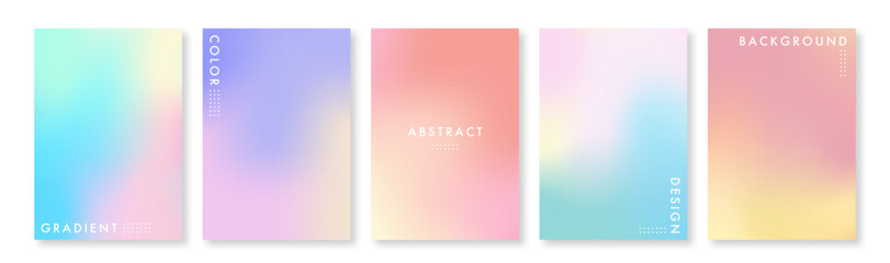 Fototapeta premium Set of vector abstract gradient backgrounds. Covers, wallpapers, branding, business cards, social media, and other projects.