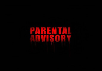  A parental advisory text on black background