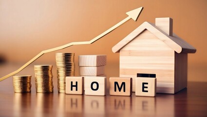 Rising Home Prices:  A visual representation of increasing property values and financial growth in the real estate market.