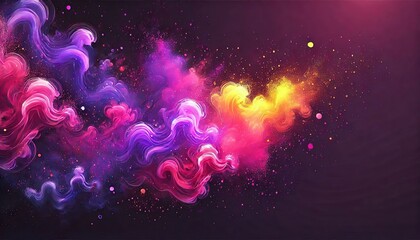 Fototapeta premium Happy Holi Background for Festival of Colors celebration vector elements for card, greeting, poster design.