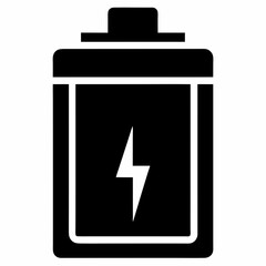 Smart Battery Black Silhouette Vector Art