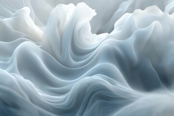 Obraz premium Soft Gray Waves on Minimalist White Background