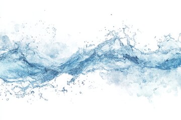 Water Wave with Clipping Path on White Background.