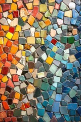 Colorful mosaic tiles creating a vibrant artistic pattern