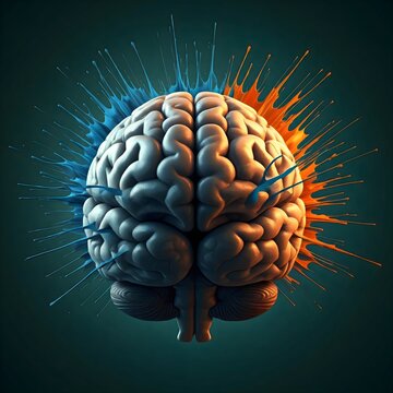 human brain, Hyperrealistic Exploding Brain Art