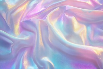 Obraz premium Iridescent pastel fabric texture. Ideal for backgrounds, fashion, and dreamy aesthetics.
