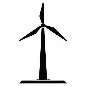recommend clip art: Smart Wind Turbine Silhouette - Black Vector Art