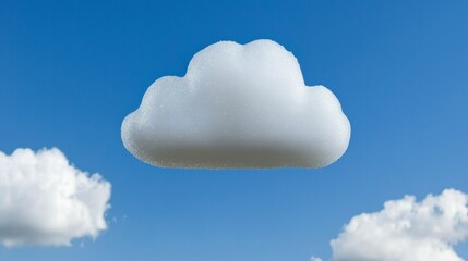 Fluffy White Cloud in Blue Sky  Nature  Weather  Foam  Background