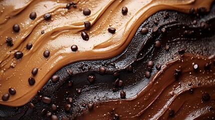 Obraz premium Artistic representation of mocha mousse in pantone color culinary arts dessert photography studio setting close-up view visual delight