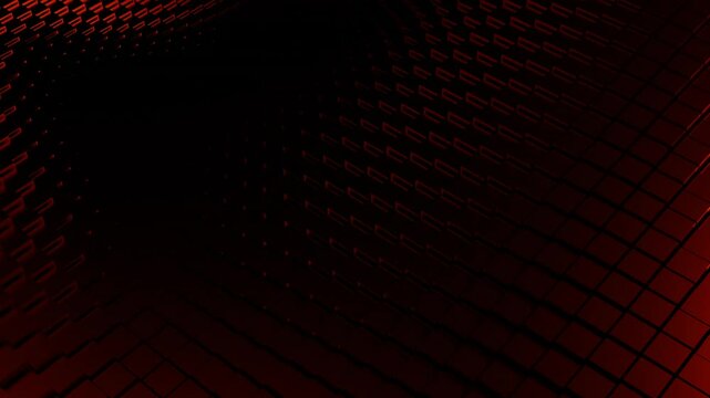Red dinamic animation box for modern, elegance, glamour and futuristic background, dark lighting with shine highlight reflection.