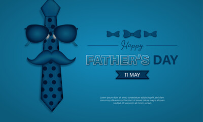 Happy father's day horizontal banner design, suitable for father's day poster template design.