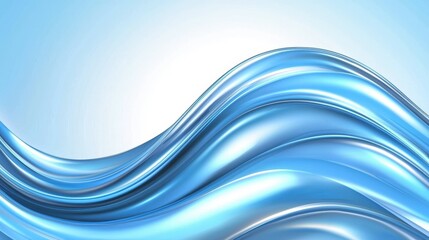 Abstract Blue Wave Background  Smooth  Flowing  Liquid Design