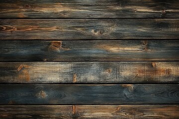 Rustic Close-Up of Weathered and Aged Wooden Surface with Textured Horizontal Pattern and Natural Dark Tones