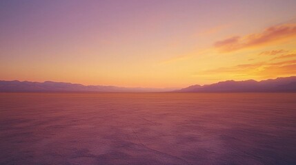 Fototapeta premium Serene Desert Sunset Vast Landscape Dramatic Sky Peaceful Solitude