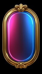 Elegant Gold Frame With Pink And Blue Gradient