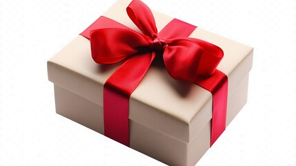 Obraz premium Gift box with red ribbon, isolated on transparent or white background, png