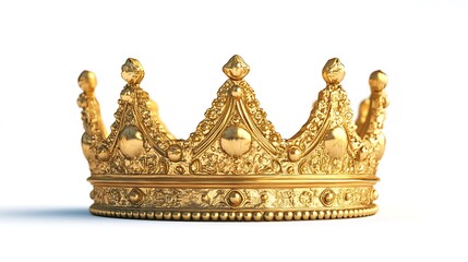 Fototapeta premium Gold crown isolated on white background, illustration