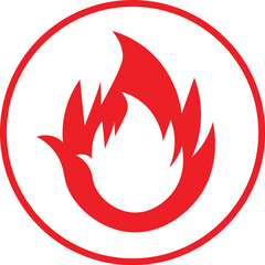 red flame icon vector 