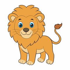 Cute Lion Mascot  Vector Cartoon Design